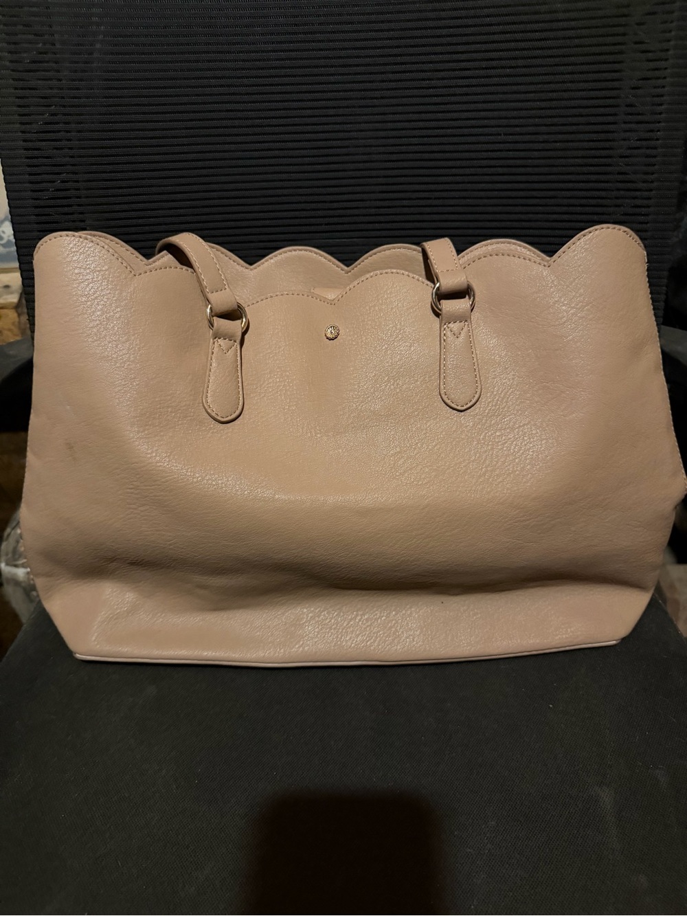 LC Lauren Conrad Scalloped Edge Tote in Taupe